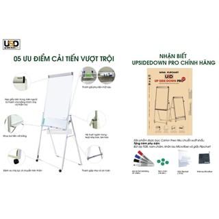 Bảng flipchart upsidedown pro – phiên bản mới 2022 tặng giấy, bút, nam châm, lau bảng