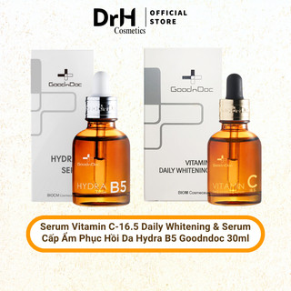 Serum dưỡng sáng mờ thâm nám Vitamin C-16.5 Daily Whitening & Serum Cấp Ẩm Phục Hồi Da Hydra B5 Goodndoc 30ml