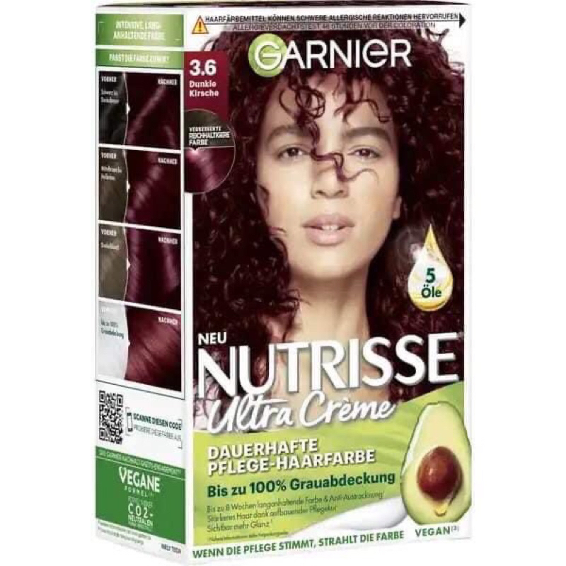 nhuộm tóc garnier Đức số 3.6 màu đỏ tím