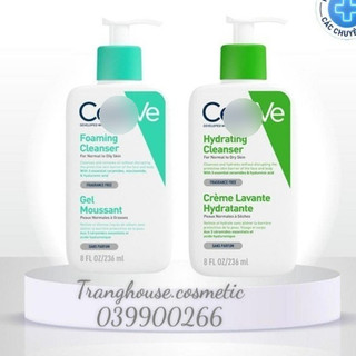 Sữa Rửa Mặt Cerave Sạch Sâu  Foaming Cleanser, Hydrating Cleanser