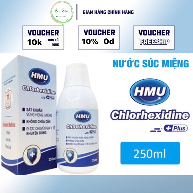 Nước súc miệng HMU PLUS Đại học Y Hà Nội sát khuẩn vùng miệng, họng, tác dụng chống viêm giúp vết thương nhanh lành