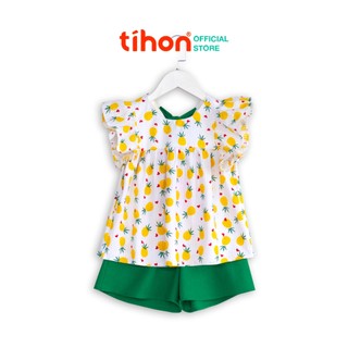 Bộ Quần Áo Bé Gái TIHON Chất Liệu Mềm Mại Thoáng Mát Cho Bé