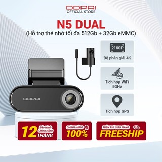 Camera Hành Trình Ô Tô DDPAI N5 Dual Trọn Bộ Cam Trước Sau Độ Phân Giải 4K Ghi Vận Tốc - Hàng Chính Hãng