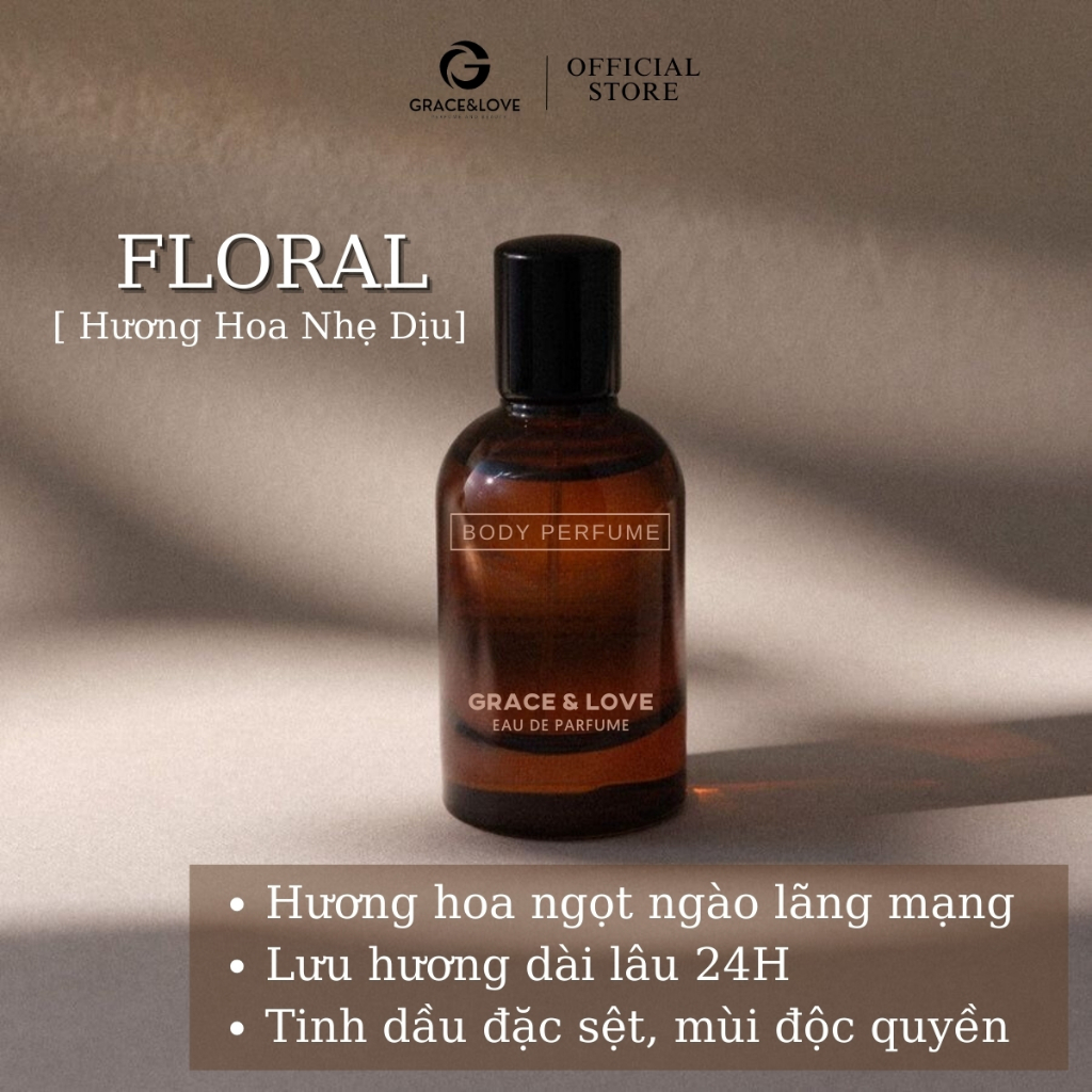 Tinh dầu nước hoa nữ FLORAL Grace And Love thơm lâu - nước hoa nữ thơm lâu chính hãng hương hoa dịu 