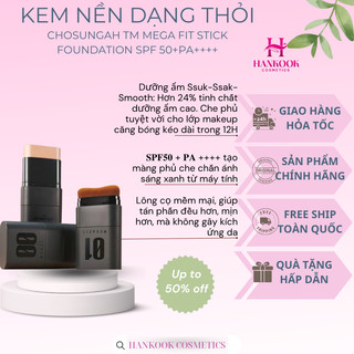 Kem nền dạng thỏi kết hợp chống nắng chosungah tm mega fit stick foundation spf50 + pa ++++ 16g