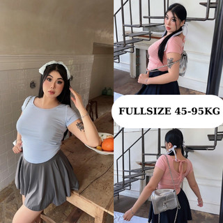 Áo croptop size 45-95kg hottend 2024 cột nơ sau form lớn bigsize at35 smilebigsize