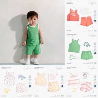 [CHÍNH HÃNG] Bộ ba lỗ cotton họa tiết Olympia trẻ em Chaang