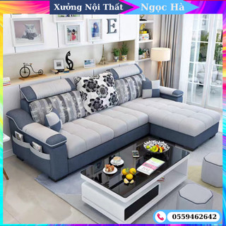 Sofa góc l 2m4x1m6 bọc vải ,da hàn quốc - free ship hn