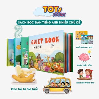 Học liệu sách bóc dán tiếng anh nhiều chủ đề Toy Story đồ chơi giáo dục sớm theo phương pháp montessori