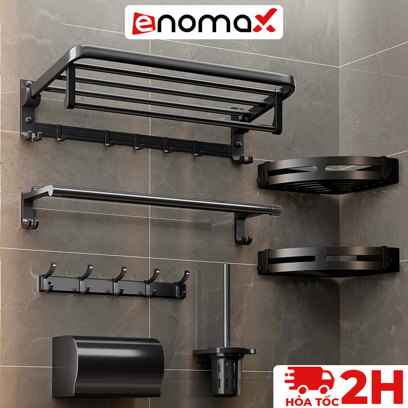 Kệ nhà tắm Enomax để đồ phòng tắm đa năng tiện lợi treo tường, đựng mỹ phẩm, dầu gội, lắp đặt dán tư