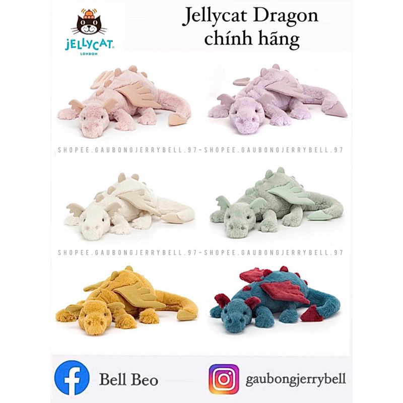 (100% Authentic) Gấu bông Jellycat Dragon - Rồng Jellycat chính hãng Jellycat London