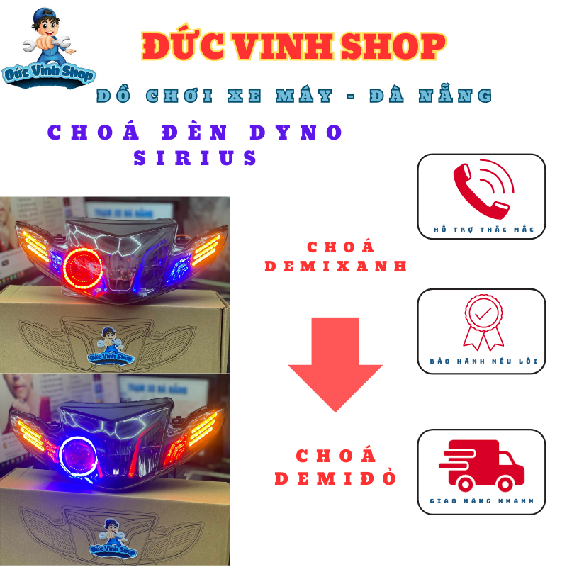 Choá Đèn DyNo Mắt Lé Sirius Gắn Zin