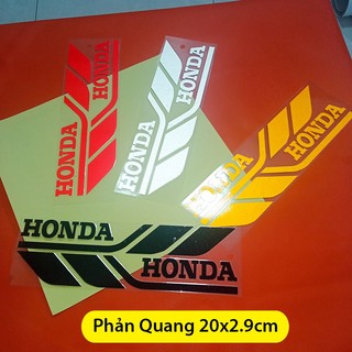 Tem decal phản quang honda dán 2 bên hông xe máy