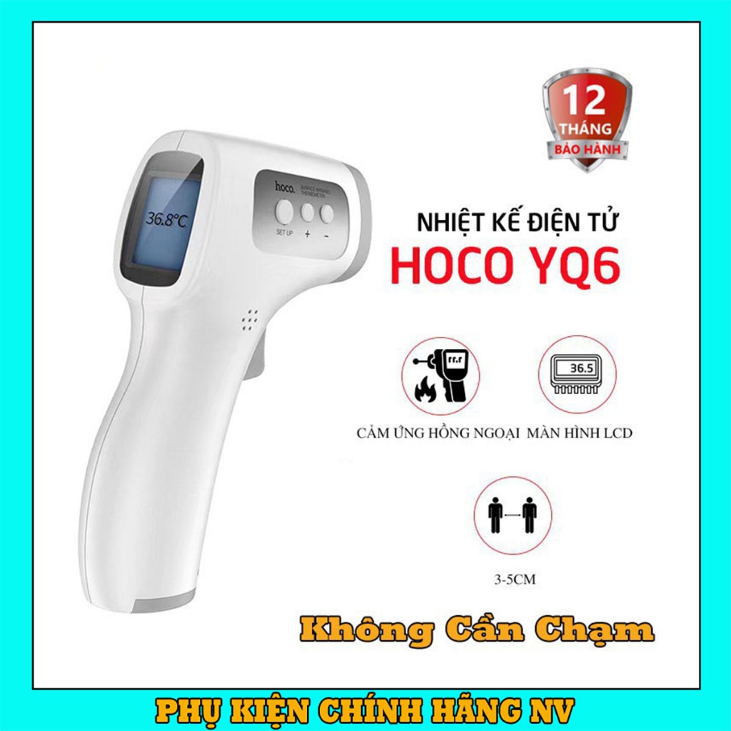 Nhiệt Kế Không Chạm Hồng Ngoại Hoco YQ6 - Màn Hình LCD