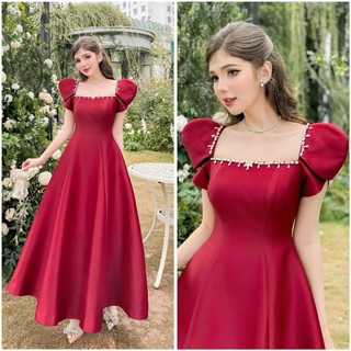 đầm xòe maxxi đính đá dự tiệc