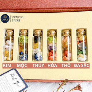 [Set 6 Hũ] Đá vụn Tự Nhiên, Đá Thanh Tẩy TAROT Mini 25ml - Phong Thuỷ May Mắn cho mệnh Kim Mộc Thủy Hỏa Thổ Lador