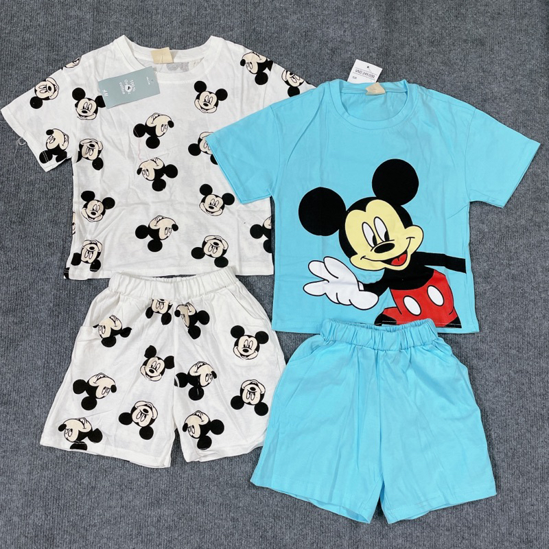 Set 2 bộ mickey bé trai bé gái