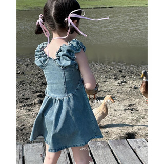 𝒀𝑰𝒀𝑨𝒀𝑨 𝑲𝑰𝑫𝑺 (Y1215) - Váy denim tay bồng búp bê