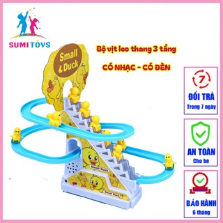 Đồ chơi cầu trượt Vịt vàng leo cầu thang với âm thanh vui nhộn + Đèn nháy đẹp mắt combo cầu trượt vịt cho bé