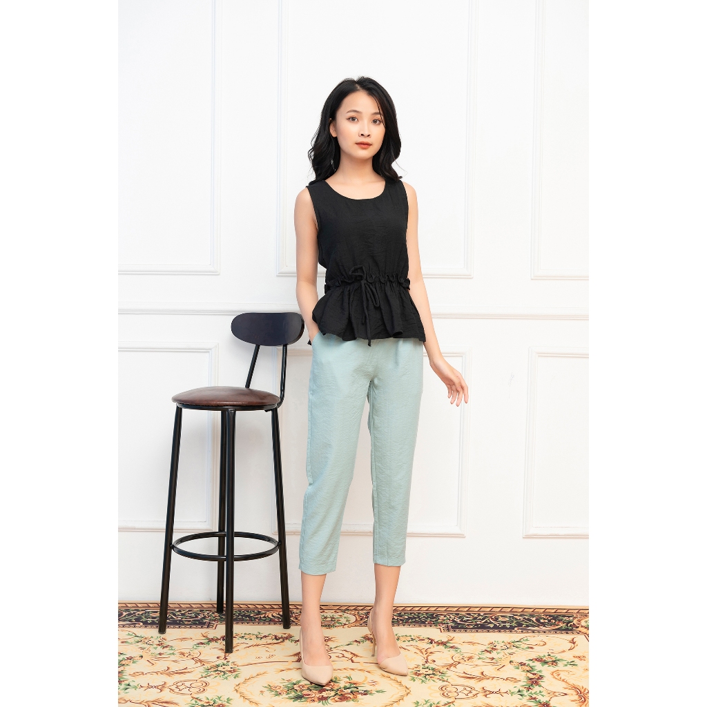 Quần baggy vải đũi xước Vicci QD.001 màu Xanh mint