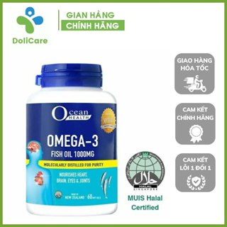 Dầu cá omega 3 1000mg Ocean Health Bổ mắt,não, tim mạch,khớp,da, dầu cá tinh khiết từ biển Newzeland