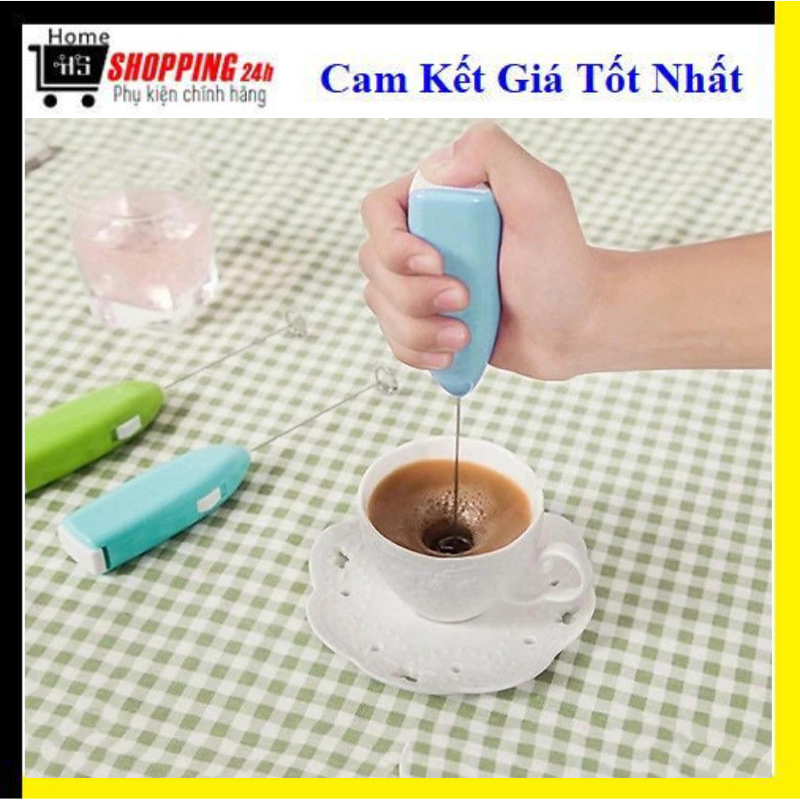 Máy tạo bọt cà phê cầm tay mini - cây đánh trứng, đánh kem, cafe, trà sữa tự pha di động sử dụng pin 2A