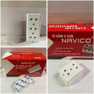 Ổ cắm 2 lỗ, 3 lỗ navico có màn che/ không màn che