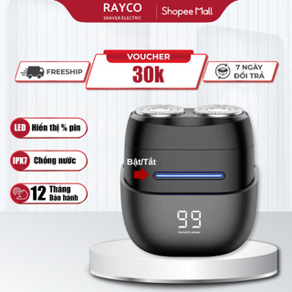 Máy cạo râu mini RAYCO RQ-222, cạo râu sát, êm chống nước IPX7 hiển thị % pin