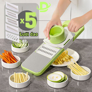Nạo cắt rau củ DAILYMALLOFFICAL đa chức năng 5 Lưỡi Dao Cắt , đồ bào rau củ đa năng Thái Lát củ bào sợi
