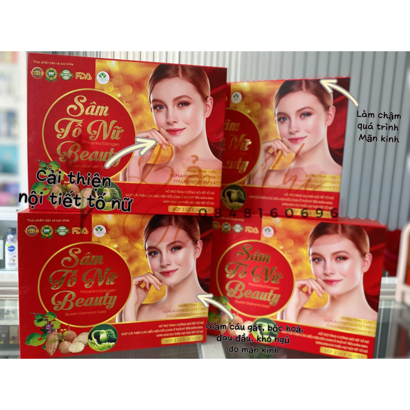 SÂM TỐ NỮ Beauty - Cải thiện Nội tiết tố &amp; Sinh lý nữ H/60 viên