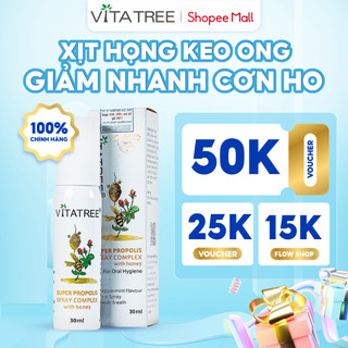 Xịt họng keo ong Vitatree Super Propolis Spray Complex with honey, giảm ho đau ngứa rát họng hiệu quả