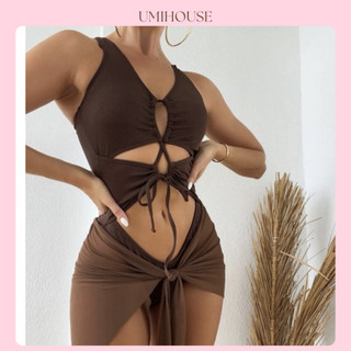 Bikini 2 mảnh dây đan có mút ngực, Bikini đi biển cut xẻ sexy Umihouse