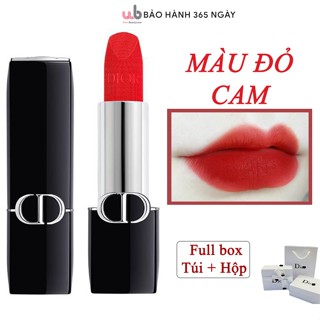 Son thỏi lì Dior 888 Strong Red Velvet màu đỏ cam,Nắp nam châm,Bản 2024,Chất son lì mịn màng,mềm mại,Tặng kèm quà xịn.