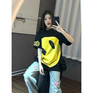Áo phông thun cotton in hình drew nam nữ unisex cao cấp fom rộng cổ tròn local brand, áo đôi trắng đen nam nữ đẹp 2024