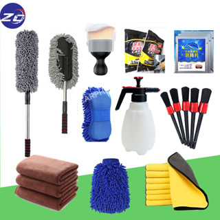 Dụng cụ Rửa ô tô,xe máy chăm sóc vệ sinh xe hơi nhiều món khăn lau, chổi lau, găng tay, chổi cọ, bình xịt bọt, viên sủi