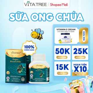 Sữa ong chúa VITATREE SUPER ROYAL JELLY 1600mg Hộp 100 Viên - tăng cường sức khoẻ, làm đẹp da