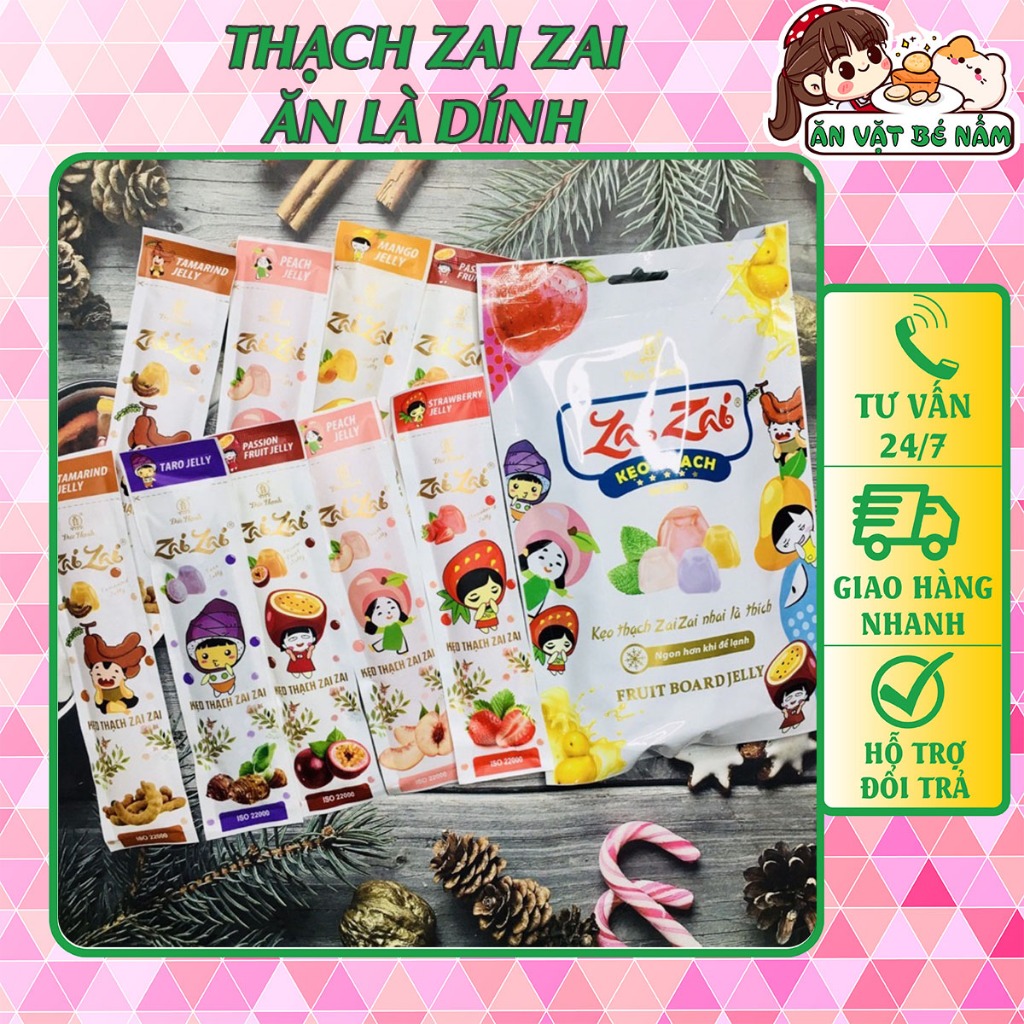 Kẹo Thạch ZaiZai 1kg 30 Thanh Mix Vị - Ăn Vặt Bé Nấm