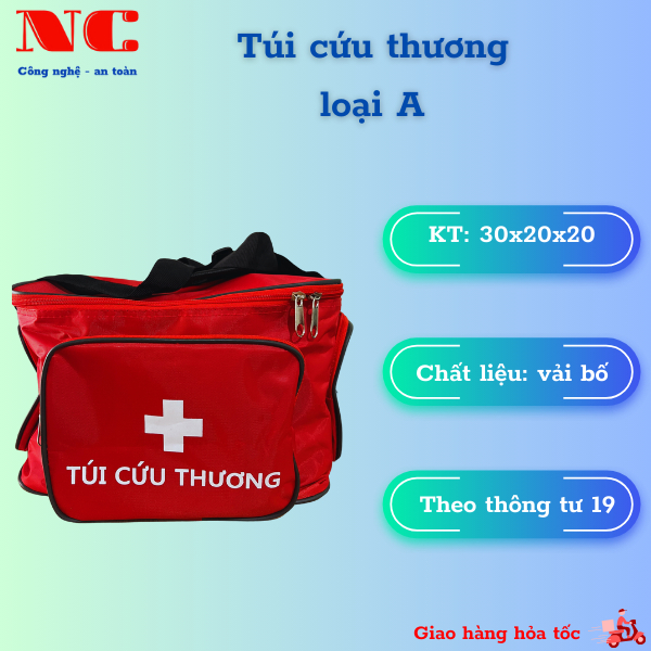 Túi Cứu Thương Loại A, túi sơ cấp cứu loại A có đầy đủ dụng cụ sơ cấp cứu