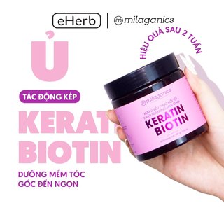 Kem ủ tóc Biotin & Keratin phục hồi tóc hư tổn - dưỡng mềm tóc, ủ tóc chuẩn Spa MILAGANICS 200gr (Hũ)