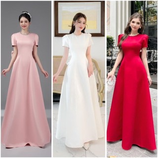 ĐẦM XOÈ DÀI NƠ LƯNG ĐÍNH ĐÁ LÁ LẤP LÁNH