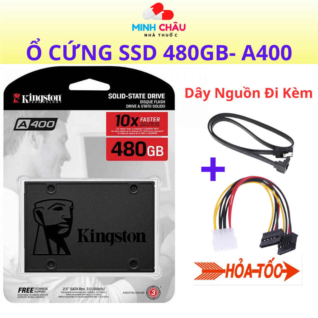 Ổ cứng SSD Kingston 480GB ,SSD 480 SATA 3 6.0 Gb/s ,ổ cứng Kingston 2.5 SA400S37/480gb chính hãng bảo hành 1 năm đổi mới
