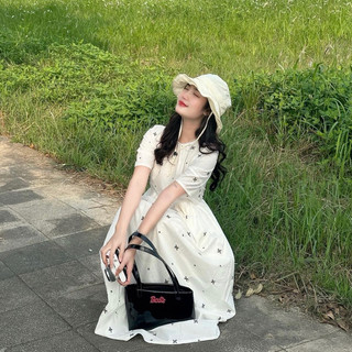 [RÁCH STORE] Đầm Babydoll Dài - Thêu Hoa - Tay Ngắn