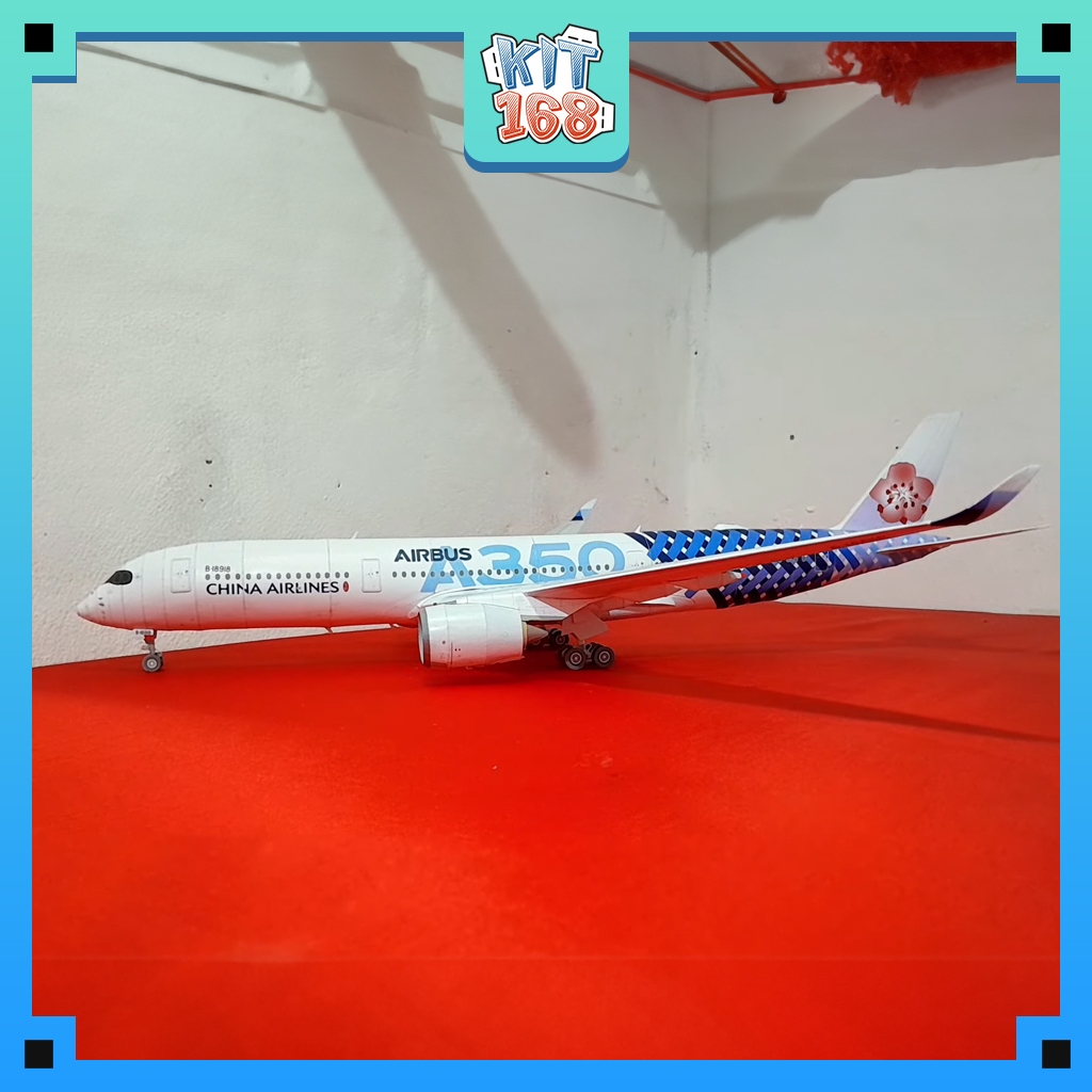 Mô hình giấy Máy bay China Airlines Carbon Fiber Livery Airbus A350-900XWB
