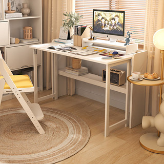 Bàn làm việc gấp gọn full trắng gỗ MDF phủ melamin - GP309