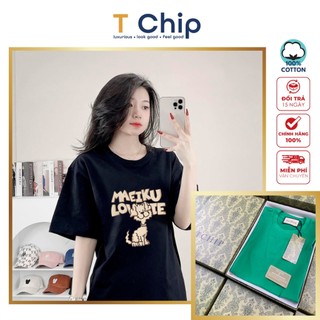 (Full Box) Áo thun tay lỡ form rộng TChip Mã H435 - Áo thun nam nữ cổ tròn unisex nhiều màu lựa chọn Oversize in hình