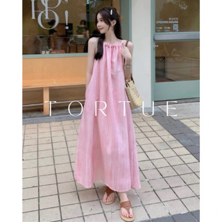 [Sẵn] V342 Đầm váy yếm dài hồng tiểu thư bầu nhẹ nhàng hè phong cách Pháp Retro Vintage Taobao mới 2024