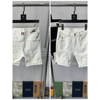 Quần short jean nam rách BoBomen màu trắng chất đẹp co giãn rách được may lót chắc chắn siêu phẩm 2024