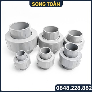 Rắc Co Nhựa, Đầu Nối Rắc Co Nhựa Trơn Dán Ống PVC 21 27 34 42 49 60mm