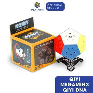 Rubik biến thể combo qiyi megaminx + đế qiyi dna full màu - zyo rubik