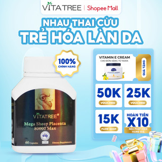 Nhau thai cừu Vitatree Mega Placenta 80000 max chống lão hóa, trẻ hóa da 60 viên